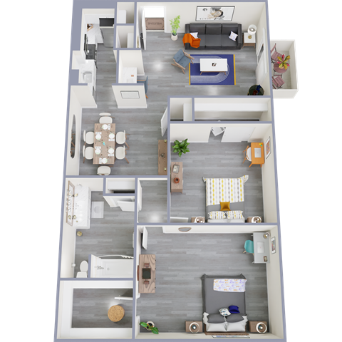 our apartments showcase a flexibility with regard to furniture and decor